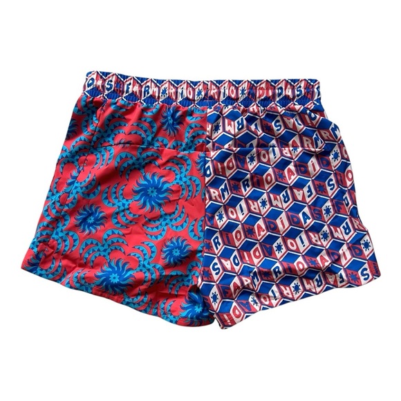 Adidas x FARM Rio Pacer Shorts, Color Bright Red / Signal Cyan, Size M, NWT - Picture 9 of 16